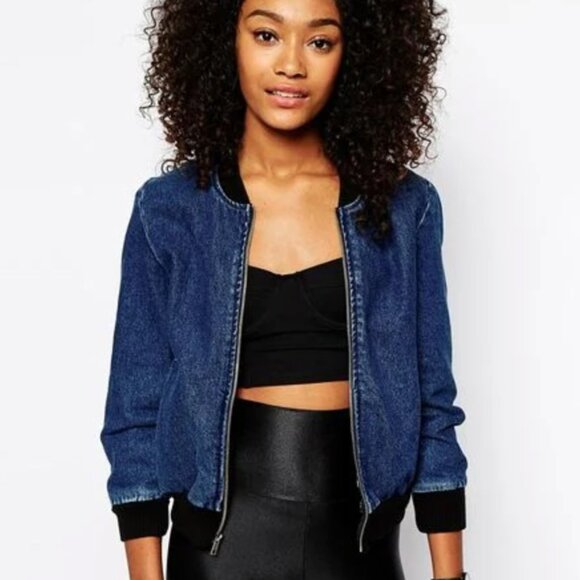 American Apparel Jackets & Blazers - American Apparel Denim Bomber Jacket size Large